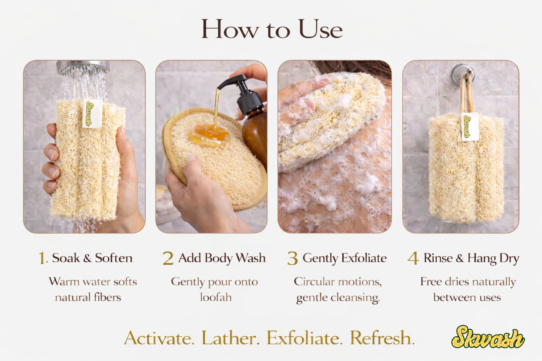 how to use loofah- Natural
